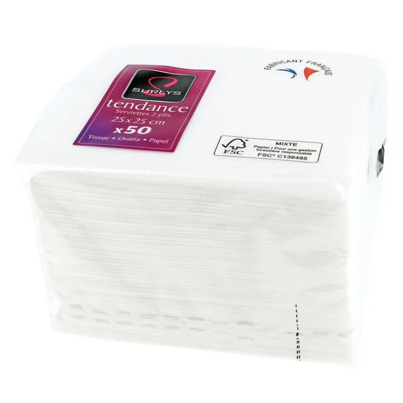 50 Serviettes De Table Blanches>Cerf Dellier Discount