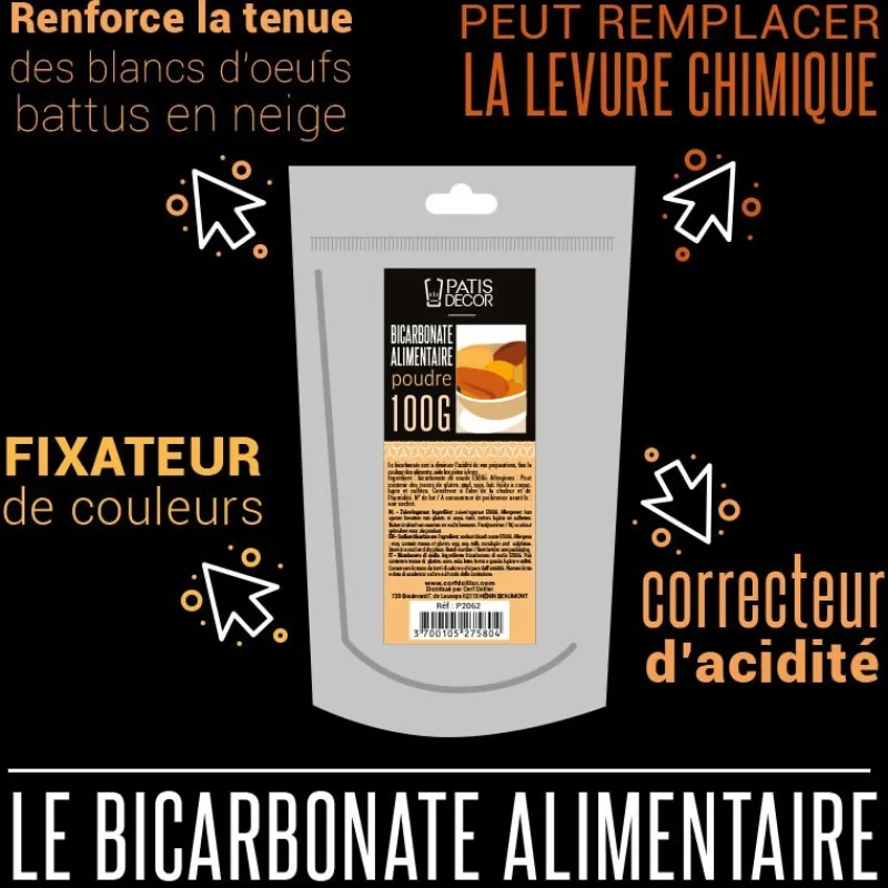 Cerf Dellier Levures*Bicarbonate Alimentaire Patisdecor 100 G