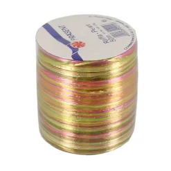 Bolduc Raphia Pearl Anis / Fuchsia / Or 50 M>Cerf Dellier