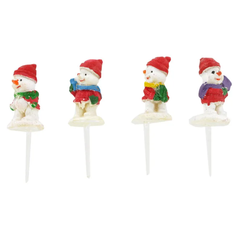 Bonshommes De Neige Noël Assortis Sur Pique (X4)>Cerf Dellier Online