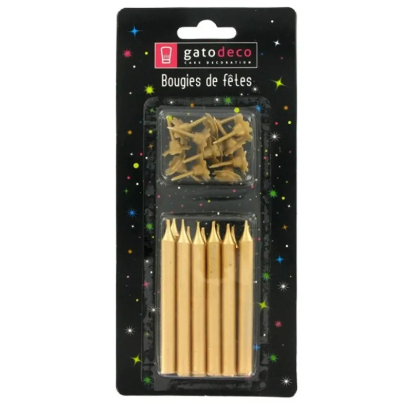 Bougie Doree Patisdecor (X 12)>Cerf Dellier Online