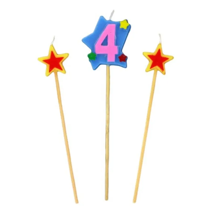 Bougies Chiffre 4 Et Etoiles Sur Piques Patisdecor>Cerf Dellier Discount