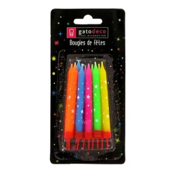 Bougies Multicolores Etoiles Patisdecor (X 10)><noscript><img width=