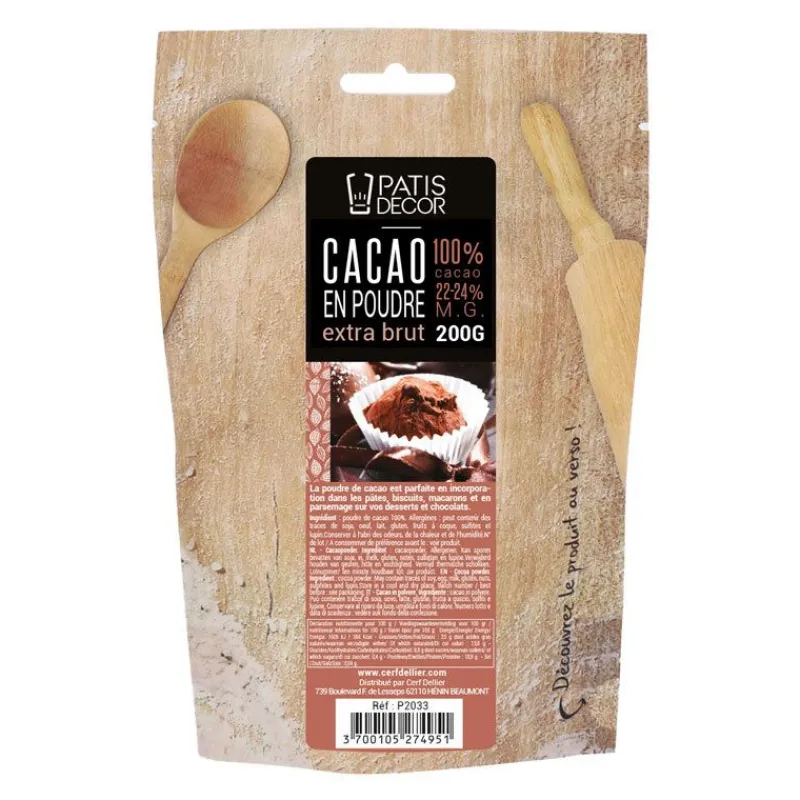 Cerf Dellier Cacao En Poudre*Cacao En Poudre Extra Brut Patisdecor 200 G