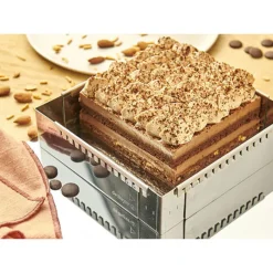 Cerf Dellier Caisses À Génoise*Cadre A Entremets Extensible Inox Carre 20 A 37 Cm De Buyer