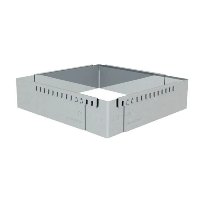 Cerf Dellier Caisses À Génoise*Cadre A Entremets Extensible Inox Carre 16 A 30 Cm De Buyer