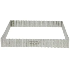 Cerf Dellier Caisses À Génoise*Cadre A Tarte Carre Cannele Et Perfore Inox H 3 Cm - 23 X 23 Cm De Buyer
