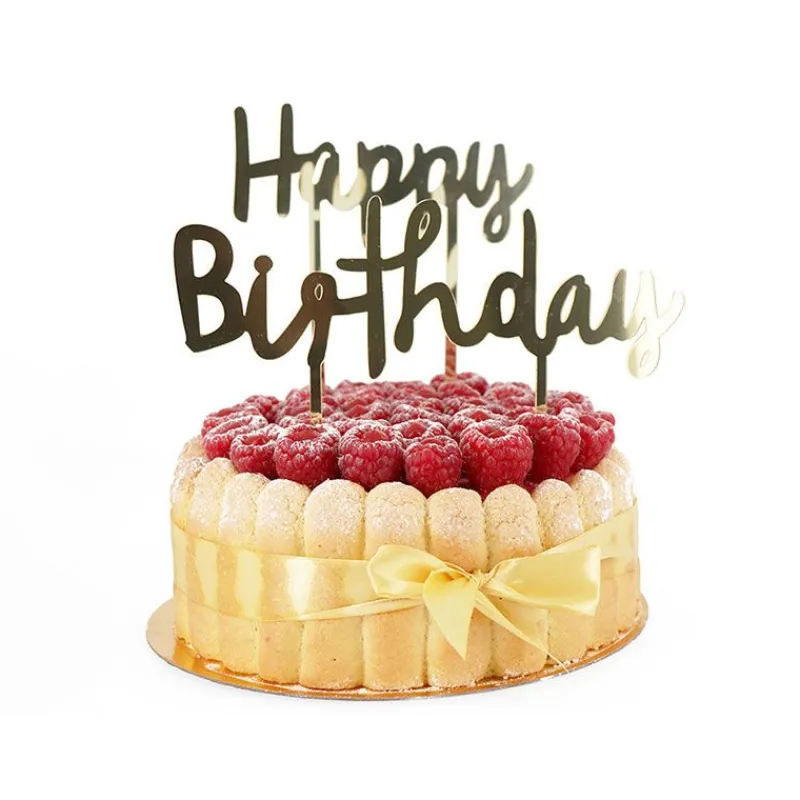 Cake Topper Happy Birthday Dore>Cerf Dellier Best