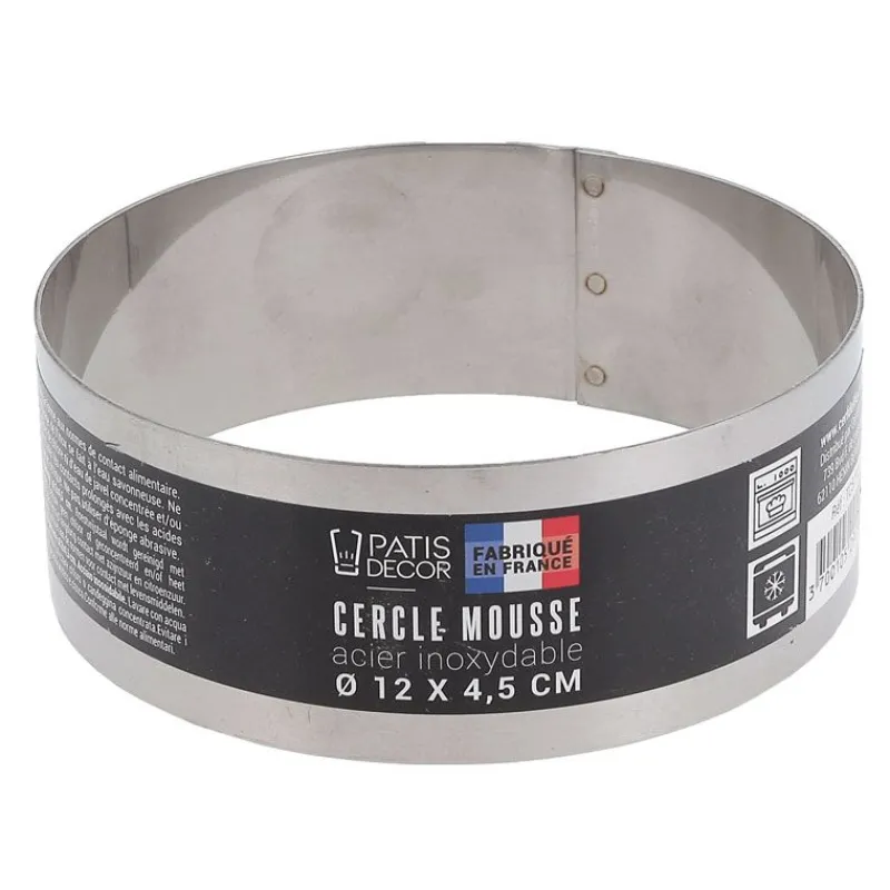 Cerf Dellier Cercles À Patisserie*Cercle A Mousse Inox H 4,5 Cm 12 Cm Patisdecor
