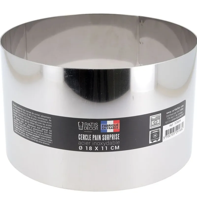 Cerf Dellier Cercles À Patisserie*Cercle A Pain Surprise Inox H 11 Cm Diam 18 Cm Patisdecor