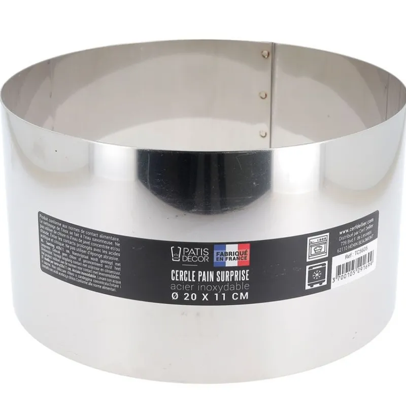 Cerf Dellier Cercles À Patisserie*Cercle A Pain Surprise Inox H 11 Cm Diam 20 Cm Patisdecor
