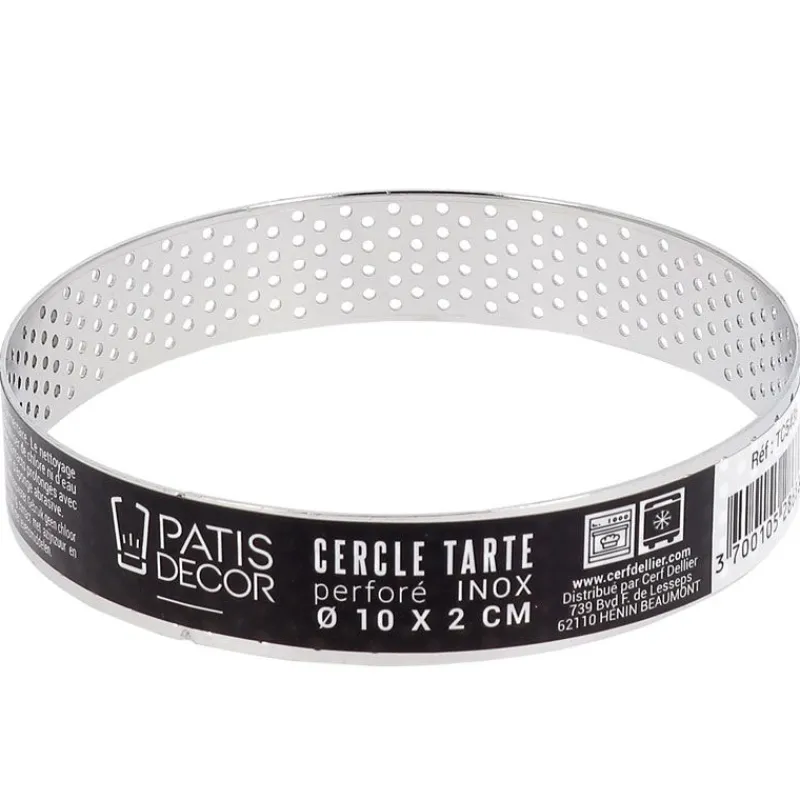 Cerf Dellier Cercles À Patisserie*Cercle A Tarte Perfore Inox H 2 Cm 10 Cm Patisdecor