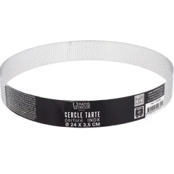 Cerf Dellier Cercles À Patisserie*Cercle A Tarte Perfore Inox H 3,5 Cm 24 Cm Patisdecor