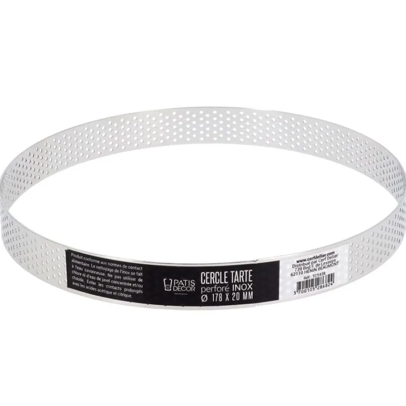 Cerf Dellier Cercles À Patisserie*Cercle A Tarte Perfore Inox H 2 Cm 17 Cm Patisdecor
