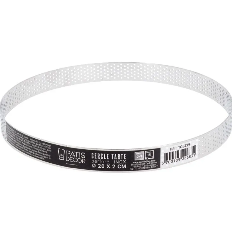 Cerf Dellier Cercles À Patisserie*Cercle A Tarte Perfore Inox H 2 Cm 20 Cm Patisdecor
