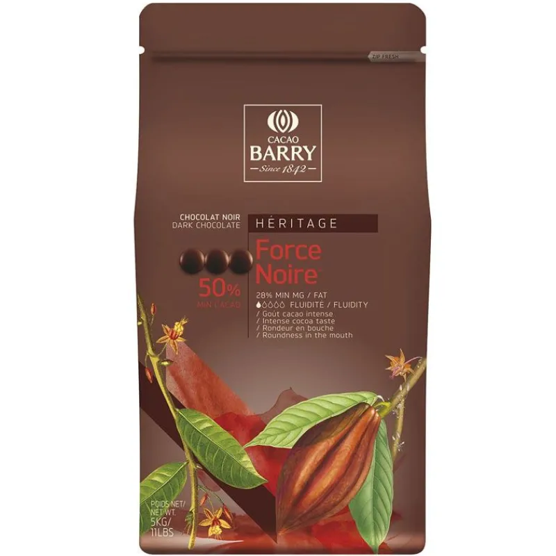 Cerf Dellier Casher*Chocolat Noir Pistoles Force Noire 50 % 5 Kg