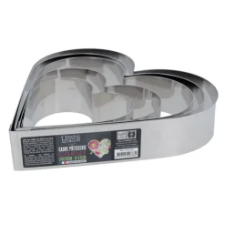 Cerf Dellier Cercles À Patisserie*Coeur A Mousse Inox H 4,5 Cm L 18 Cm Patisdecor