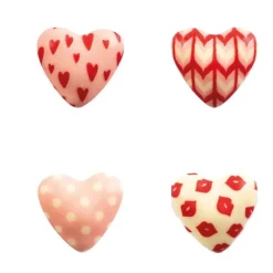 Coeurs Roses Assortis En Chocolat Blanc (X72)>Cerf Dellier New