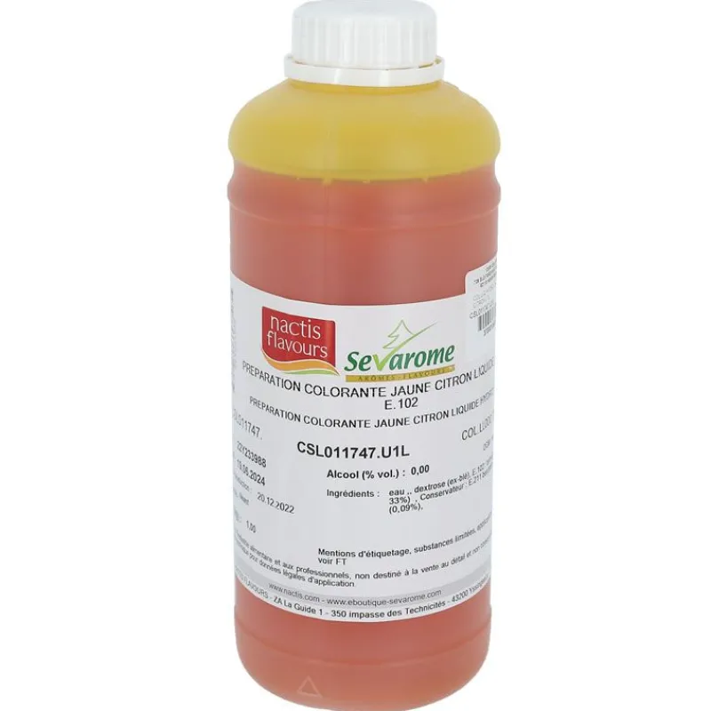 Cerf Dellier Colorants Alimentaires Liquides*Colorant Liquide Hydrosoluble Jaune Citron 1L