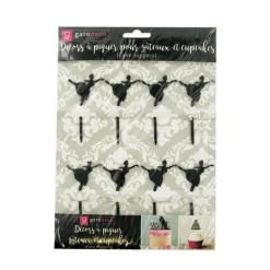 Cupcake Toppers Danseuse (X 8)><noscript><img width=