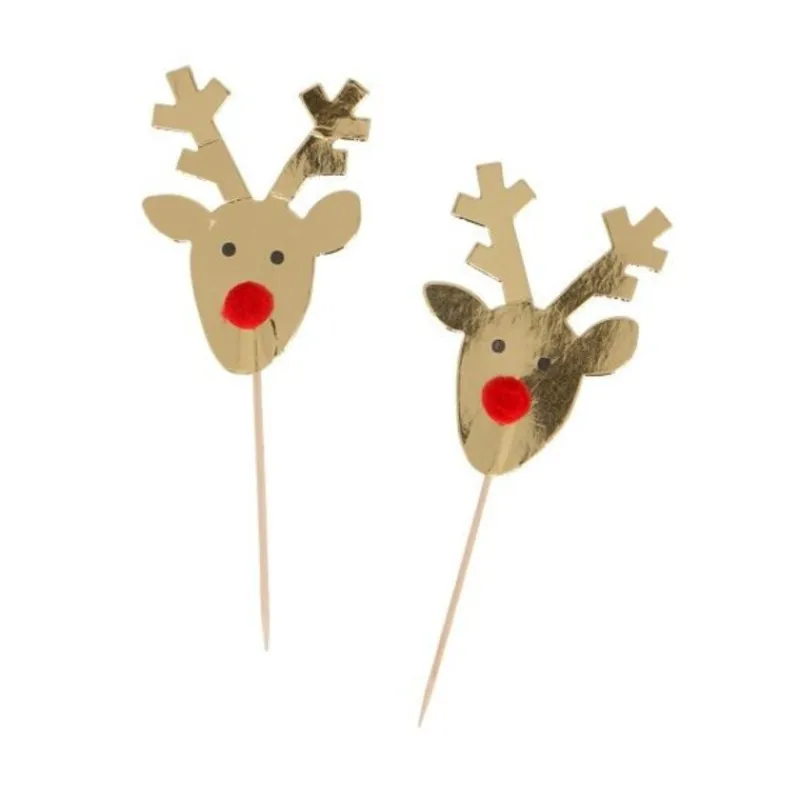 Cupcake Toppers Rennes Dores (X6)>Cerf Dellier Hot
