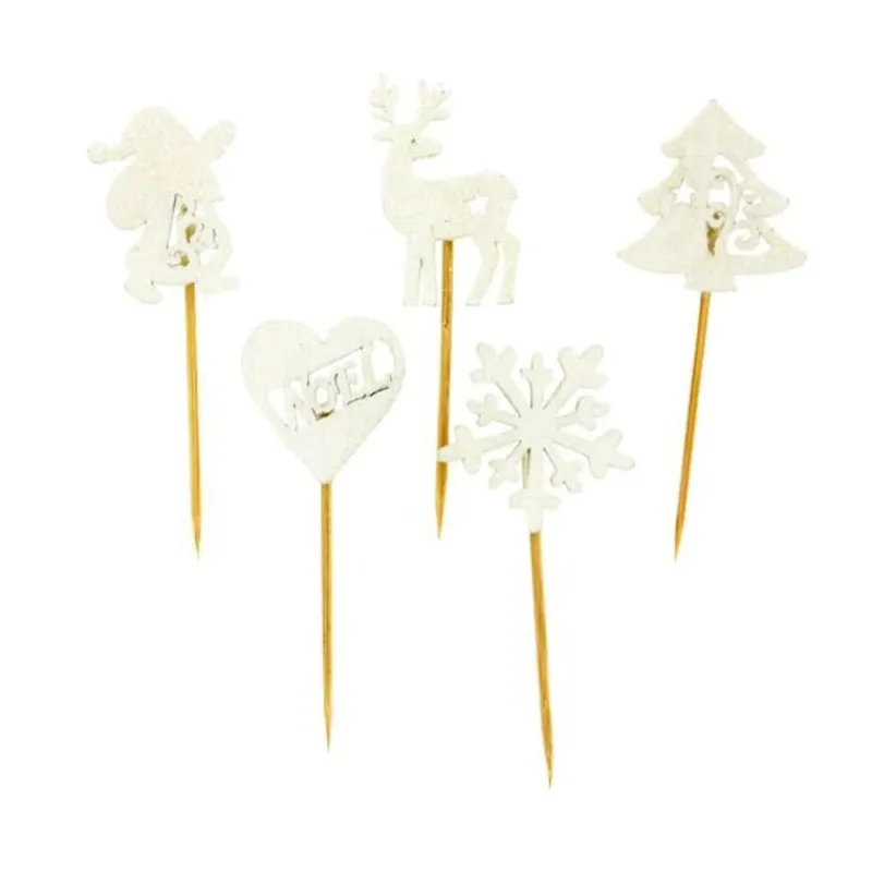 Décors De Noël En Bois Vintage Paillete (X10)>Cerf Dellier Hot