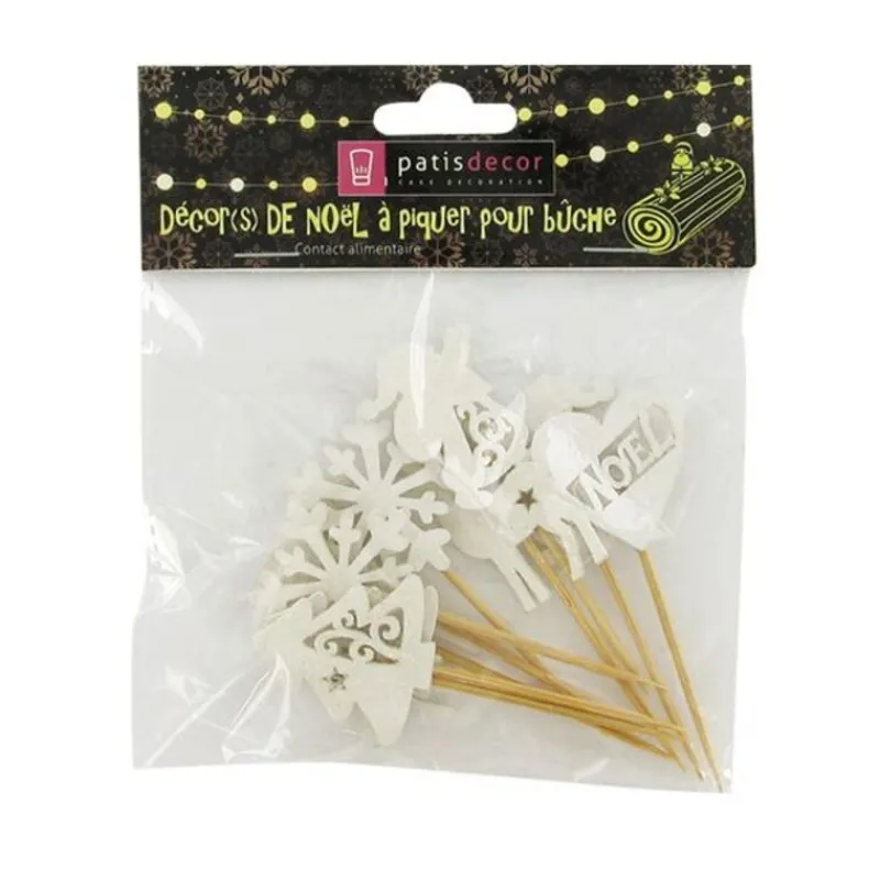 Décors De Noël En Bois Vintage Paillete (X10)>Cerf Dellier Hot