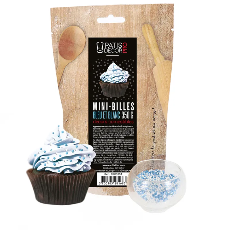 Décors Mini Billes Bleues Et Blanches Comestibles Patisdecor Pro 350 G>Cerf Dellier Outlet
