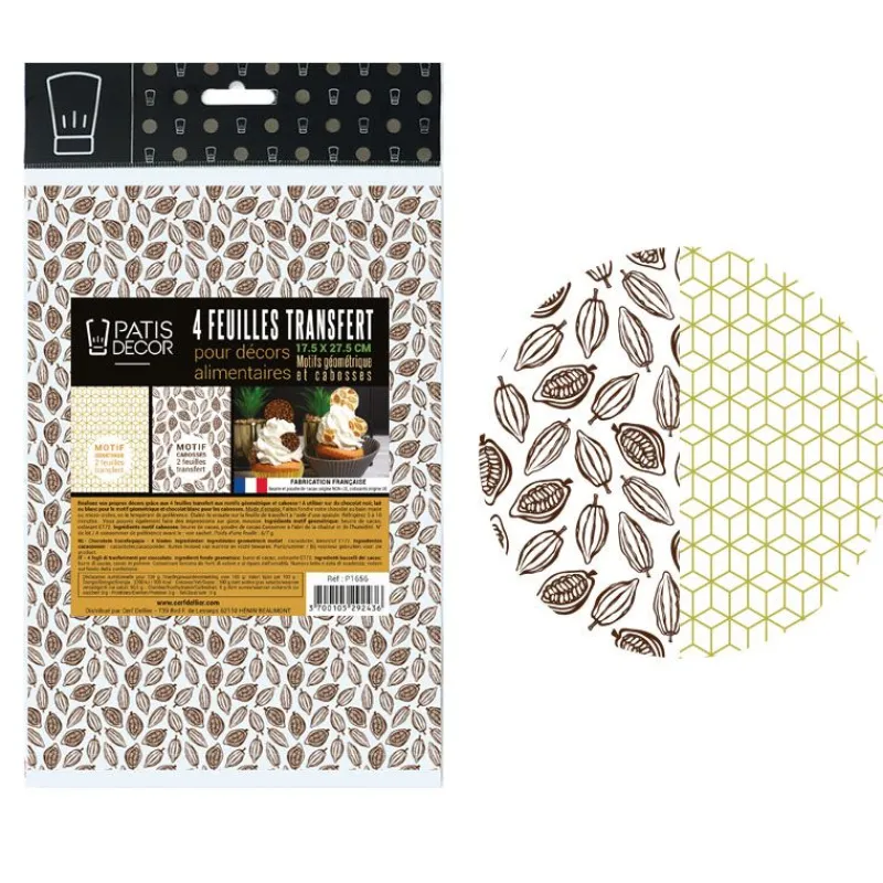 Feuilles Transfert Cabosses Et Geometrie Assorties Patisdecor (X4)>Cerf Dellier Clearance