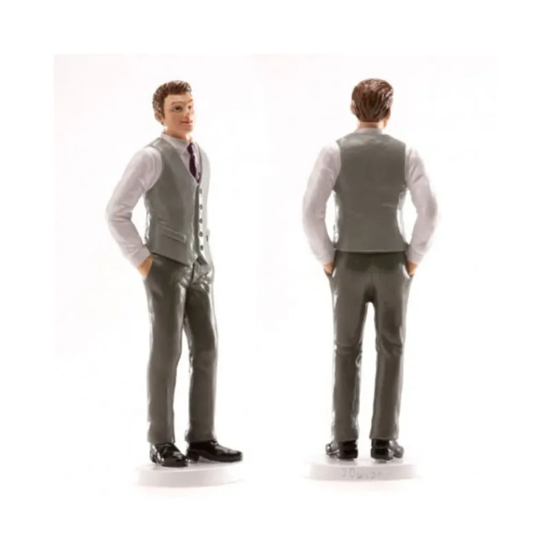 Figurine Marie Gilet Gris 16 Cm>Cerf Dellier Discount