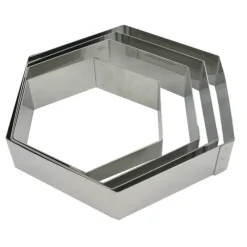 Cerf Dellier Cercles À Patisserie*Hexagone A Mousse Inox Ht 4,5 Cm