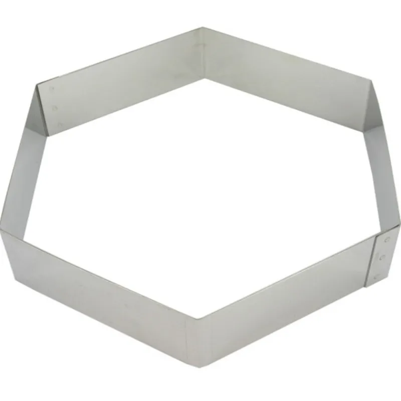 Cerf Dellier Cercles À Patisserie*Hexagone A Mousse Inox Ht 4,5 Cm