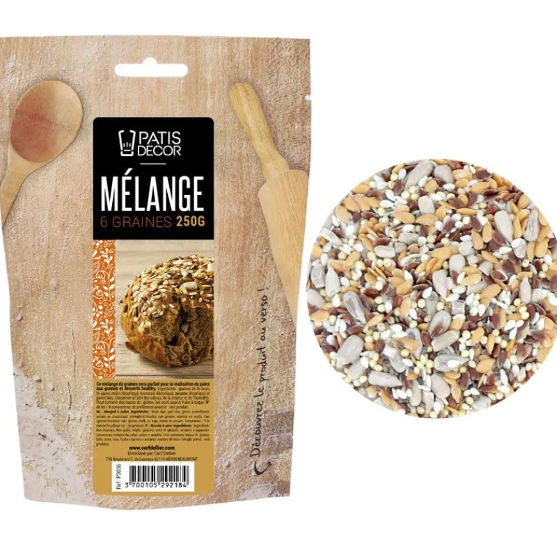 Cerf Dellier Epicerie Fine*Melange 6 Graines Pour Pain Patisdecor 250 G