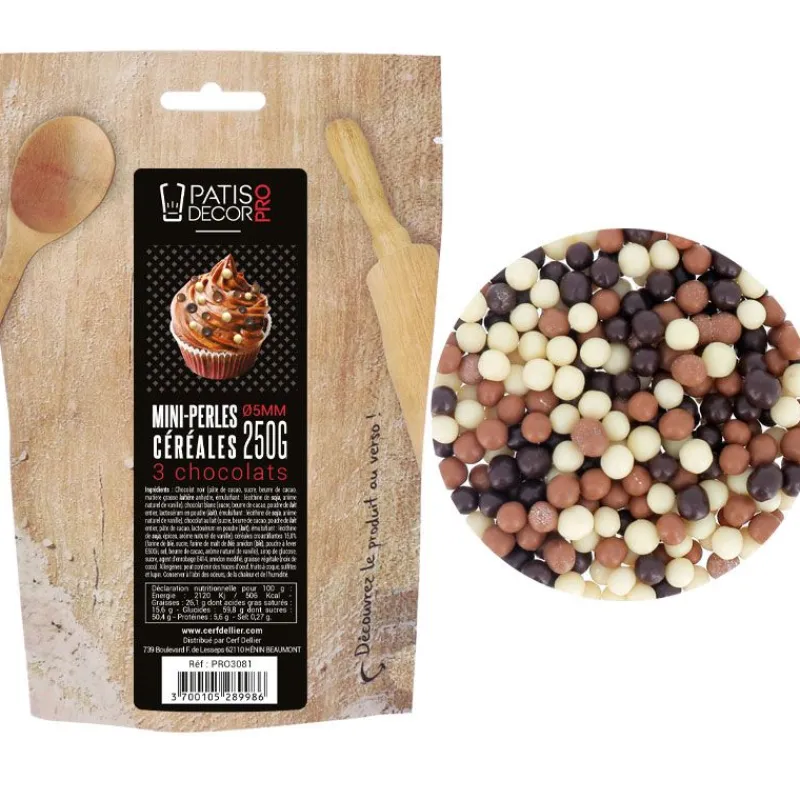 Mini Perles De Cereales 3 Chocolat 250 G>Cerf Dellier Hot