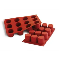 Cerf Dellier Gâteaux Individuels*Moule Silicone 12 Cylindres