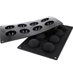 Cerf Dellier Gâteaux Individuels*Moule Silicone 8 Demi-Spheres 5 Cm