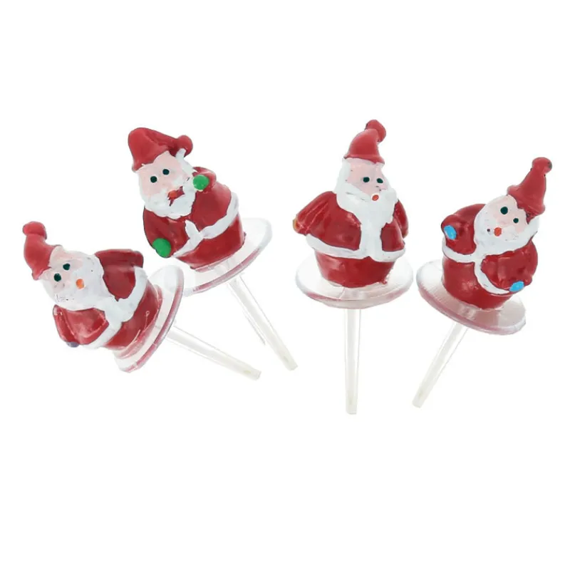 Peres Noël Ronds Résine Assortis Sur Pique (X30)>Cerf Dellier Best