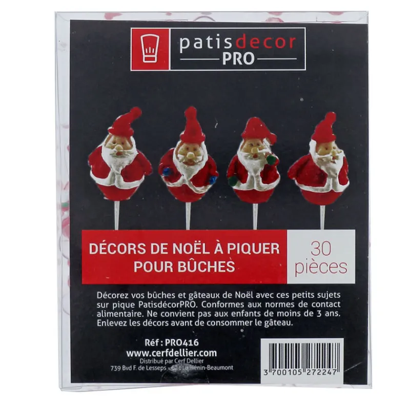 Peres Noël Ronds Résine Assortis Sur Pique (X30)>Cerf Dellier Best