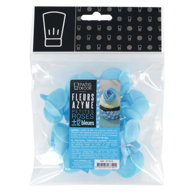 Petite Rose Bleue En Azyme Patisdecor (X12)>Cerf Dellier Clearance