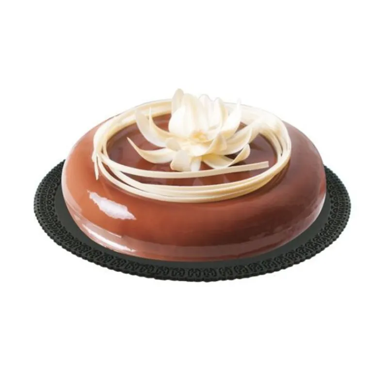 Plateau Dentelle Rond Noir Patisdecor>Cerf Dellier Hot