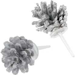 Pommes De Pin Argentees Sur Pique (X30)>Cerf Dellier Sale