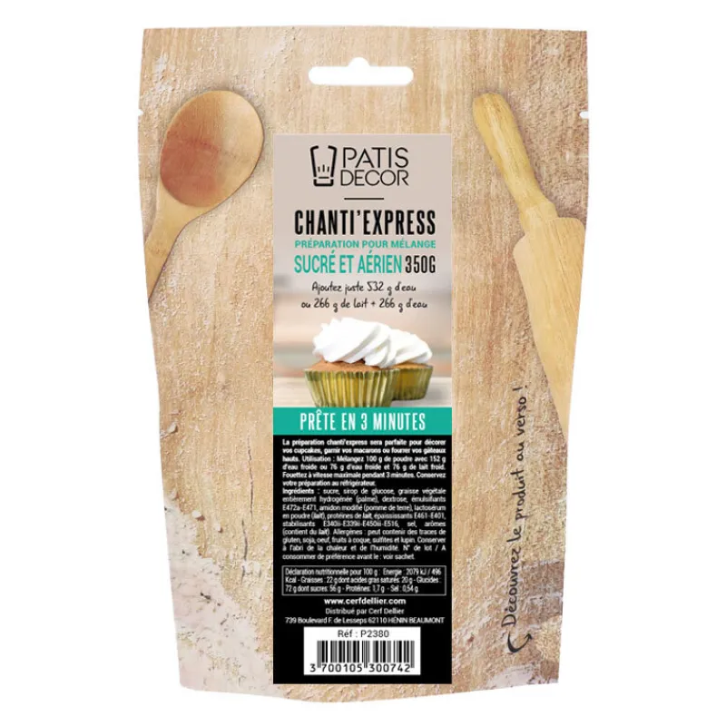 Cerf Dellier Crèmes Et Préparations Crèmes Pâtissières*Preparation Pour Melange Sucre Et Aerien Chanti'Express 350 G