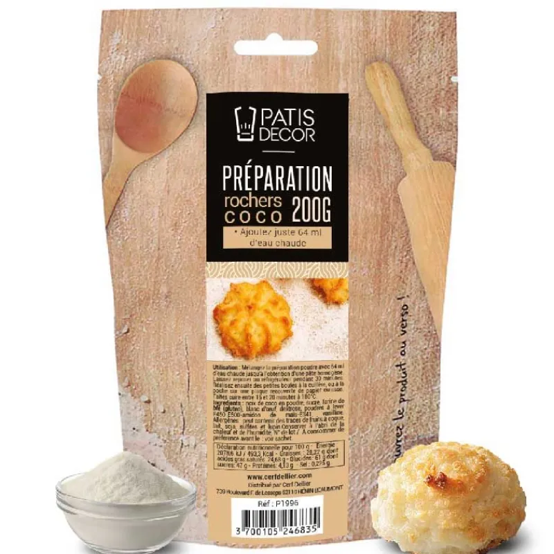 Cerf Dellier Préparations Pour Gâteaux*Preparation Pour Rocher Coco Patisdecor 200 G