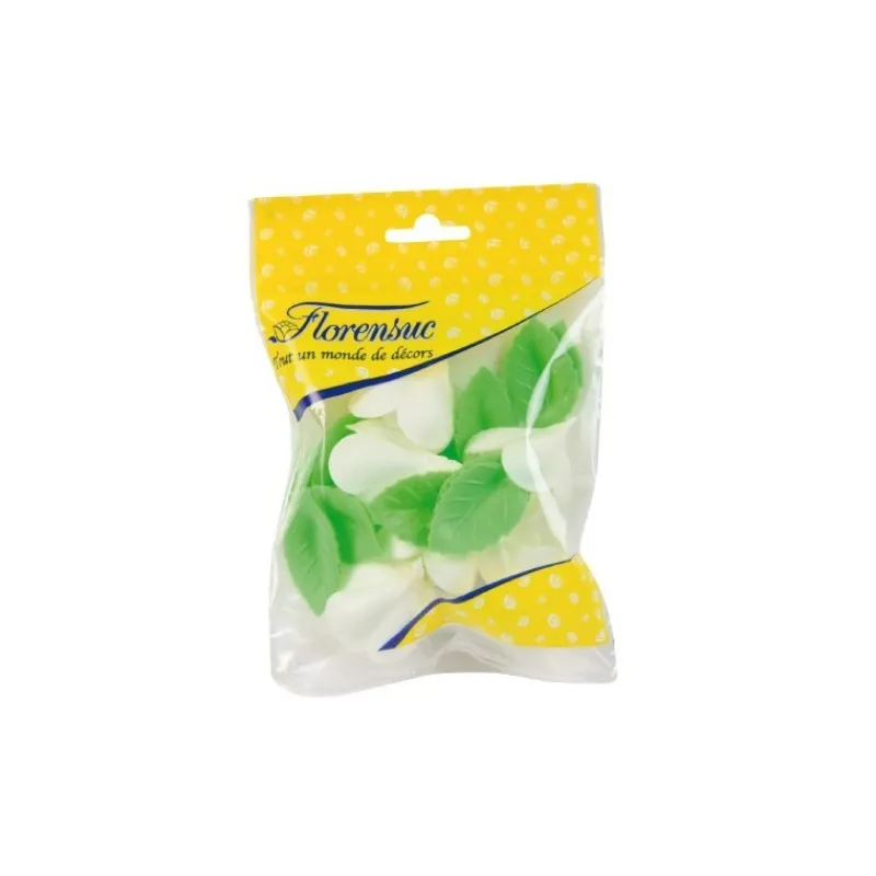 Rose Blanche Avec Feuilles (X 6)>Cerf Dellier Sale