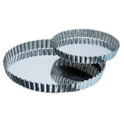 Cerf Dellier Moules À Tarte*Tourtiere Cannelee En Fer Blanc Avec Fond Fixe